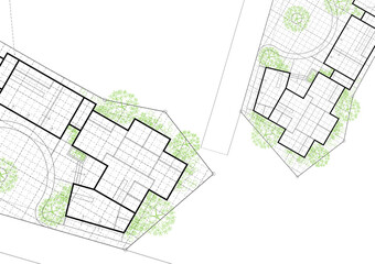 Floor plan designed building on the drawing.