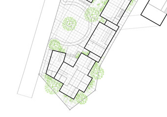 Floor plan designed building on the drawing.