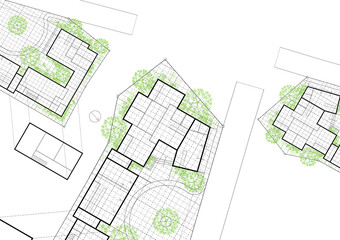 Floor plan designed building on the drawing.