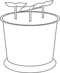 speout pot gardening illustration element outline