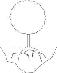 tree root gardening illustration element outline