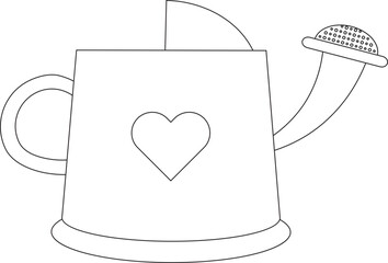 watering can gardening illustration element outline