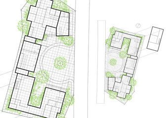 Floor plan designed building on the drawing.