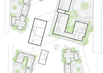Floor plan designed building on the drawing.