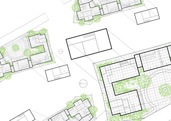Floor plan designed building on the drawing.