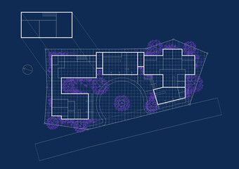 Floor plan designed building on the drawing.