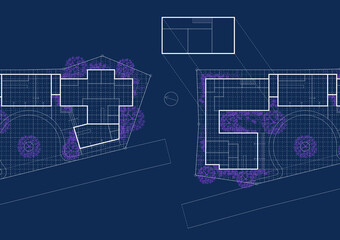 Floor plan designed building on the drawing.