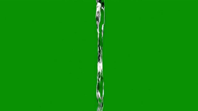 Water Stream Against Green Screen Background