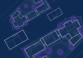 Floor plan designed building on the drawing.