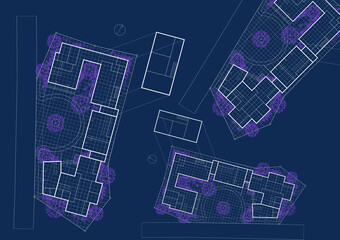 Floor plan designed building on the drawing.