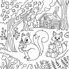  fall outline, fall coloring page, fall coloring, summer coloring, kawaii animal coloring, outline, illustration, cute coloring book cover, cover, cute kids illustration, cartoon cover, cartoon illust