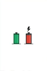 Obraz premium Battery Icon with Charge Symbols