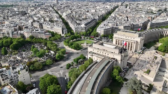 Trocadero Square At Paris In France Island France. Imposing Building. Leisure Park Skyline. Trocadero Square At Paris In France Island France. Downtown Cityscape. Trocadero Garden.