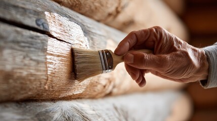 Close-Up of a Person Applying Finish on Wood
