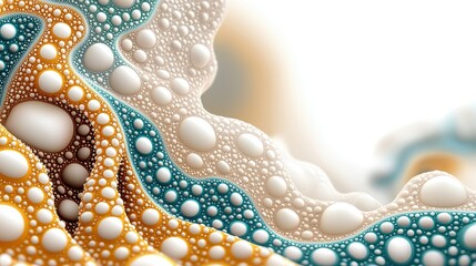 Abstract Teal Gold Organic Sphere Pattern Background