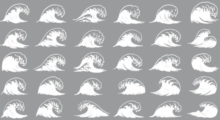 25 White Ocean Wave Illustrations Clipart Japanese Wave Design