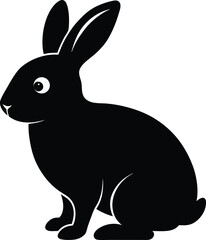 Obraz premium black rabbit vector illustration
