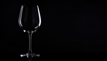 Empty Wine Glass Against Black Background