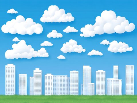 Cityscape with clouds