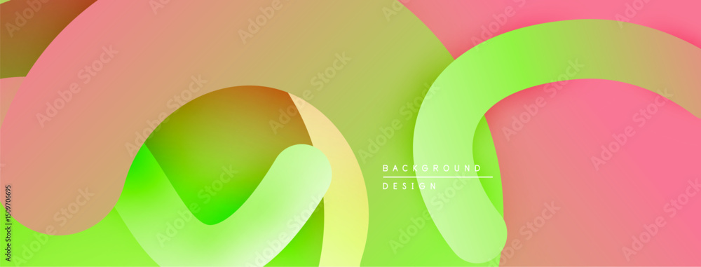 Aufkleber Abstract fluid shapes, vibrant colors blend. Soft gradients create dynamic composition. Modern design element for backgrounds.