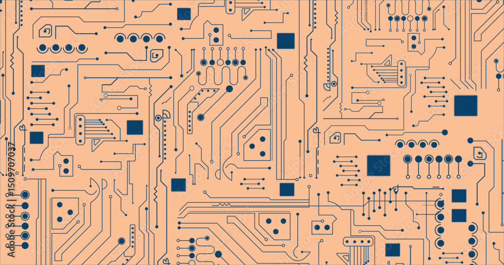 Poster high tech technology geometric and connection system background with digital data abstract.