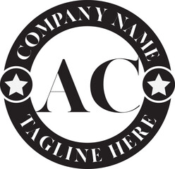 AC Luxury circle Logo Design AB To AZ