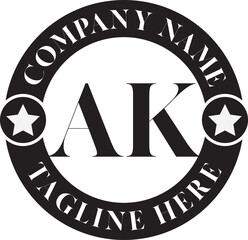 AK Luxury circle Logo Design AB To AZ