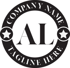 AL Luxury circle Logo Design AB To AZ