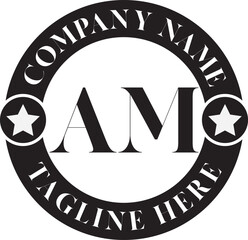 AM Luxury circle Logo Design AB To AZ