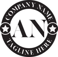 AN Luxury circle Logo Design AB To AZ