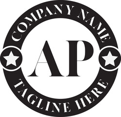 AP Luxury circle Logo Design AB To AZ