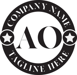 AO Luxury circle Logo Design AB To AZ