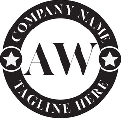 AW Luxury circle Logo Design AB To AZ