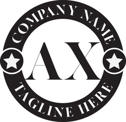 AX Luxury circle Logo Design AB To AZ