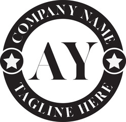 AY Luxury circle Logo Design AB To AZ