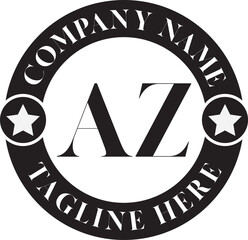 AZ Luxury circle Logo Design AB To AZ