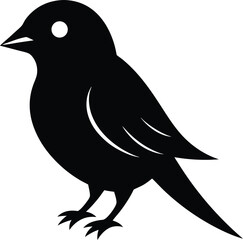 black and white bird vector illustration