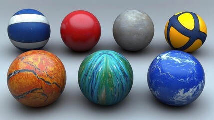Naklejka premium Colorful Sphere Collection: Textures and Patterns
