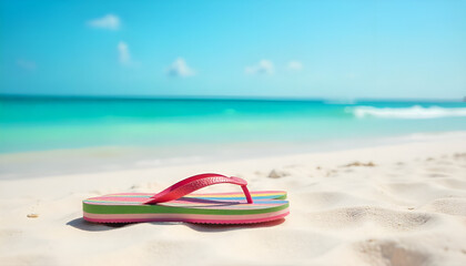 Obraz premium flip flops on the beach