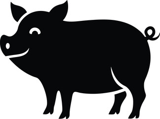 Fototapeta premium vector illustration of a black pig