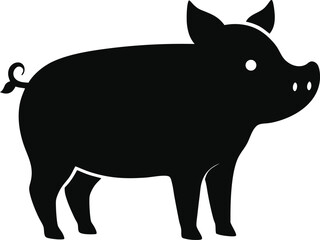 Fototapeta premium vector illustration of a black pig