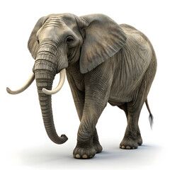 Obraz premium A realistic 3D rendered full-body elephant in a neutral standing pose with detailed skin texture.