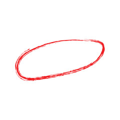 Bold Red Oval Brushstroke