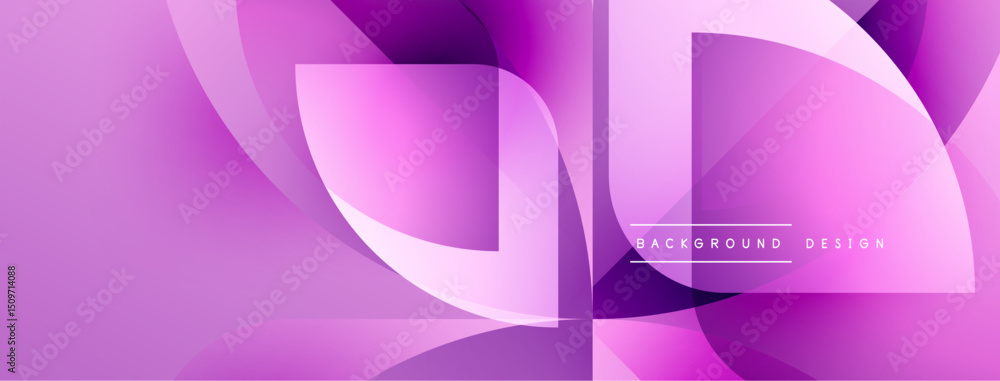 Poster Abstract purple design. Smooth flowing shapes create dynamic visual effect. Modern graphic element for backgrounds, banners.