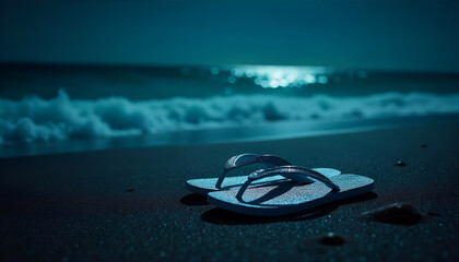 flip flops on the beach