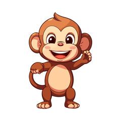 illustration of a monkey being happy