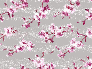 cherry blossom, flower, pattern, floral, seamless, vector, illustration, nature, spring, blossom, design, wallpaper, decoration, flowers, pink, cherry, tree, art, leaf, beauty, plant, texture, branch,