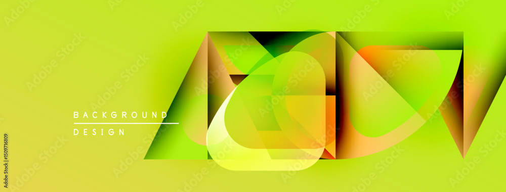 Leinwandbilder abstract yellow design features layered geometric shapes. modern composition creates dynamic visual 