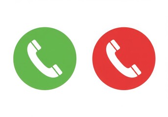Accept and decline call icons in green and red circles