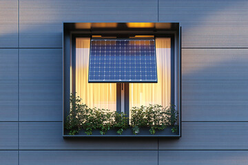 A transparent solar panel installed in a window